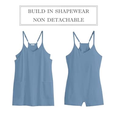 Prinbara Women Athletic Tennis Dress Summer Workout Sports Mini Romper Dress Built in Shapewear Shorts Sundress 2025 Outfits Dark Blue Large - Image 6