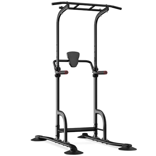 BangTong&Li Power Tower, Pull Up Bar Dip Station/Stand for Home Gym Strength Training Workout Equipment (Black-02) - Image 1