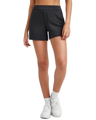 G4Free Women's Shorts Casual Summer 4" Sweat Shorts with Pockets High Waisted Athletic Shorts Stretch Comfy Soft Lounge Walking Golf Shorts(Black, L) - Image 5