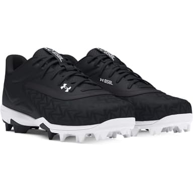 Under Armour Men's Leadoff Low RM 3.0 Baseball Cleat, (001) Black/Black/White, 11, US - Image 2