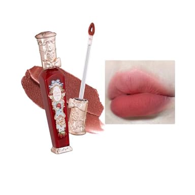 Flower Knows Strawberry Rococo Cloud Lip Cream,Velvety Matte Liquid Lipstick,Red Lipstick,Long Lasting Lip Stain,Kiss-proof Blurred Lipstick for Girls&Women,0.12 Fl Oz(S07 Lychee Tea) - Image 1
