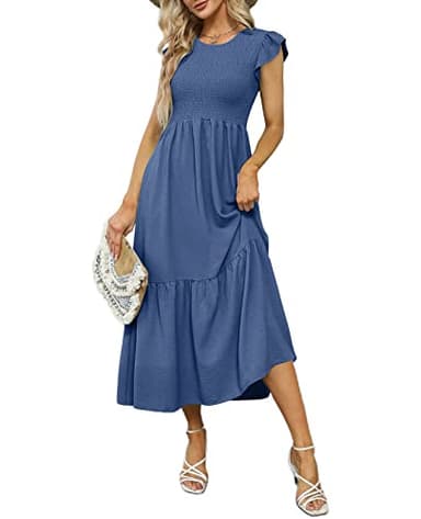 OFEEFAN Casual Dresses for Women Flowy Petite Maxi Dresses for Women Petite Length XS - Image 5