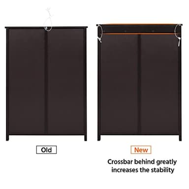 Yaheetech Large Bathroom Floor Cabinet with 4 Drawers and Single Door Cabinet, Freestanding Storage Cabinet for Living Room Kitchen Hallway, Espresso - Image 10