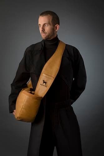 Noah & Paw Dog Sling Carrier for Small Dogs 5-18lb, Dog Sling for Small Dogs and Cats, Dog Carrier with Adjustable Padded Strap, Vegan Leather Lined with Fur, 3X Safety Features, Machine Washable - Image 7