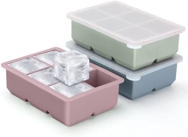 Silicone Ice Cube Trays 3 Pack - Large Size Silicone Ice Cube Molds with Leak Proof Removable Lid Square Ice Cube Tray And BPA Free for Cocktail,Whiskey, Stackable Flexible Ice - Image 3