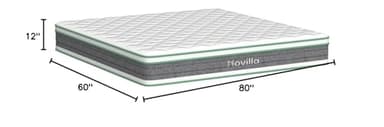 Novilla Queen Mattress, 12 Inch Hybrid Mattress in a Box, Innerspring Mattress with Gel Memory Foam for a Cool Sleep, Pressure Relief, Medium Firm Pillow Top Mattress, Groove - Image 2