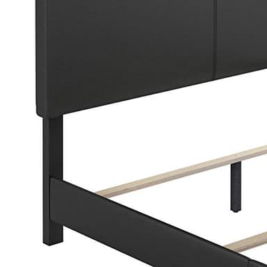 FURINNO Pessac PU Leather Upholstered Platform, Twin, Black - Image 8