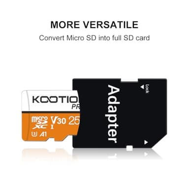 KOOTION Micro SD Card 256GB U3 TF Card with Adapter, V30, A1, Full HD, 4K UHD, UHS-I microSDXC Flash Memory Card for Smartphone - Image 8