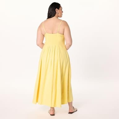 The Drop Women’s Luna Scoop Neck Linen Maxi Dress, Pale Banana, L - Image 6