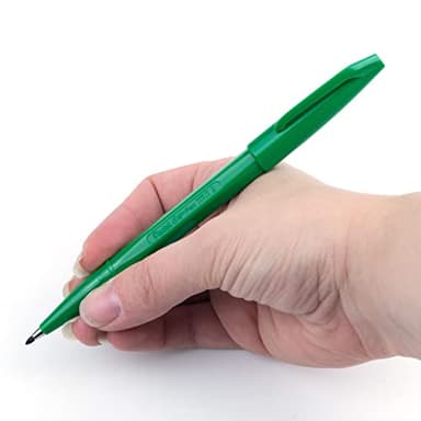 Pentel of America, Ltd S520D Sign Pens, Fiber Tip, Bold Point, 12/PK, Green Barrel/Ink - Image 6