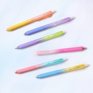 WRITECH Gel Pens Fine Point: 0.7mm Black Ink Retractable 6ct Smooth Writing with Aesthetic Gradient Color Barrel for Journaling Note Taking Silent Click No Smear Nebula Pen Set - Image 4