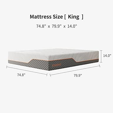 ESHINE King Adjustable Bed Frame-Luxury Gel Memory Foam(783 Pocket Springs), Bed Base Frames with Massage, Wireless Remote, USB, Under Bed Night Light, Head and Foot Incline, Medium Soft, 3000 Series - Image 2
