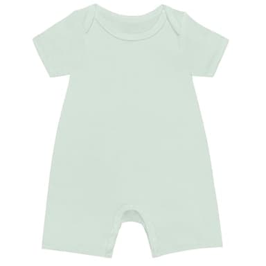 GUISBY Rayon Baby Pajamas, Short Sleeve Footless Rompers, Snap Closure Sleeper for Boy Girls Light Green 0-3 Months 1pc - Image 1