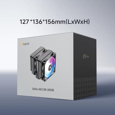 Ocypus Delta A62 ARGB CPU Cooler,CPU Air Cooler with ARGB Function,120MM Hydraulic Bearing Silence PWM Fan,6 Copper Heat Pipes,Computer CPU Cooling Fan for AMD AM4/AM5,Intel LGA 115X/1200/1700/1851,BK - Image 7