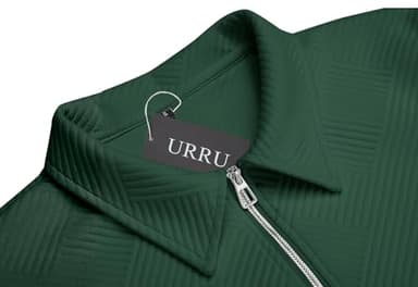 URRU Men's Polo Shirt and Shorts Set Summer Outfits Fashion Casual Short Sleeve Polo Suit for Men 2 Piece Short Set Dark Green XXL - Image 5