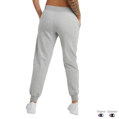 Champion Women's Fleece Joggers, Standard Fit, Midweight, Script, Available in Regular and Plus, Oxford Gray-C Logo, Medium - Image 2