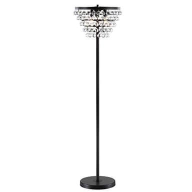 JONATHAN Y JYL9005A Jemma 60" Crystal/Metal LED Floor Lamp, Contemporary, Modern, Transitional, Elegant, Office, Living Room, Family Room, Dining Room, Bedroom, Hallway, Foyer, Bronze/Clear - Image 4