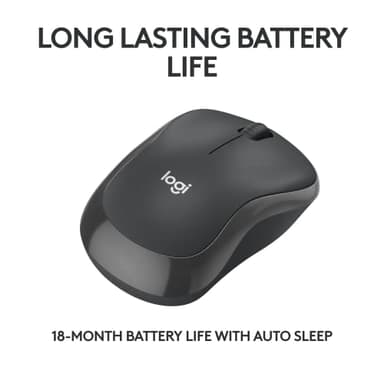 Logitech M240 Silent Bluetooth Mouse, Wireless, Compact, Portable, Smooth Tracking, 18-Month Battery, for Windows, macOS, ChromeOS, Compatible with PC, Mac, Laptop, Tablets - Graphite - Image 4