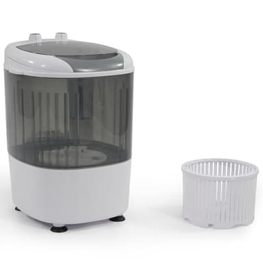 Aurorafy BC-SUS-MINIPWM-GY-1G Portable Mini Washing Machine, White/Gray - Image 1
