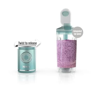 Ninja Blast Max, Portable Blender + Twist & Go, Personal Smoothie, Blend, Ice Crush, 3 Programs, Cordless, 22oz removable Vessel, Dishwasher Safe, Leakproof, Sea Glass, BC251MT - Image 2