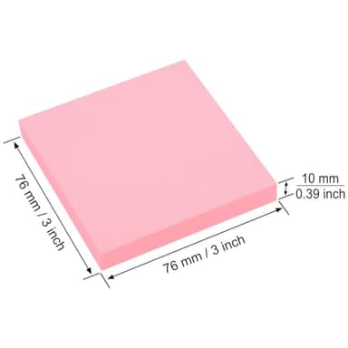 ZCZN 400 Sheets Pop-up Sticky Notes, 3 x 3 Inches, 4 Pads Bright Color Self-Stick Notes, 100 Sheets/Pad, Pink - Image 3