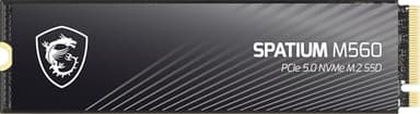 MSI SPATIUM M560 PCIe 5.0 NVMe M.2 1TB Portable SSD, 1TB Internal Solid State Drive, Speeds Up to 10200MB/s, USB-C, Reliable Storage for Gaming, Students, Professionals, Black - Image 2