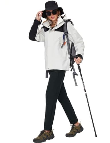 SEVEGO Womens Hiking Pants Tall Inseam 30" Athletic Cargo Pants Lightweight 4 Zipper Pockets Water Resistant Elastic Waist, Black, XL - Image 8