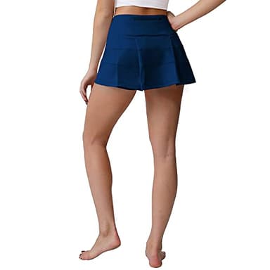 Husnainna High Waisted Pleated Tennis Skirt with Pockets Athletic Golf Skorts for Women Casual Workout Built-in Shorts 018BZQ-Navy/c6 - Image 6