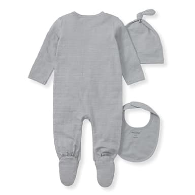 Burt's Bees Baby Unisex Infant Jumpsuit Set, 100% Organic Cotton 3-Piece Gift Outfit Coverall with Matching Hat and Bib - Image 2