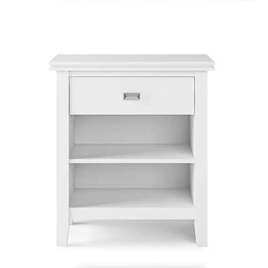 SIMPLIHOME Artisan SOLID WOOD 24 inch Wide Transitional Bedside Nightstand Table in White for the Living Room and Bedroom - Image 5