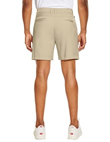 PULI Mens Golf Dress Shorts 7 Inch Inseam Business Casual Stretch Work Hiking Quick Dry Lightweight with Pockets Kahki 30 - Image 3