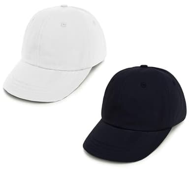 2 Packs Toddler Boys Girls Baseball Summer Hat Kids Baseball Cap Baby Sun Hat Cotton Black&White 3-10T - Image 1