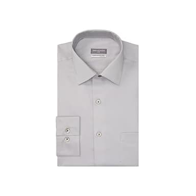 Van Heusen Men's Dress Shirt Regular Fit Ultra Wrinkle Free Flex Collar Stretch Solid, Grey Mist, 17"-17.5" Neck 34"-35" Sleeve - Image 3