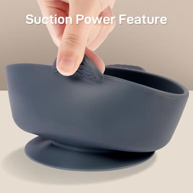 Eascrozn Silicone Baby Feeding Set, 3 Pack Baby Bowls with Suction and 3 Pack Baby Spoons for Babies Toddlers Kids, BPA Free, Baby Utensils Feeding Supplies, Microwave and Dishwasher Safe - Image 5