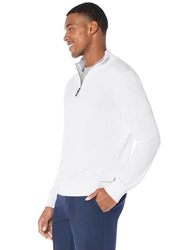 Nautica Men's Quarter-Zip Sweater, Bright White, XX-Large - Image 4