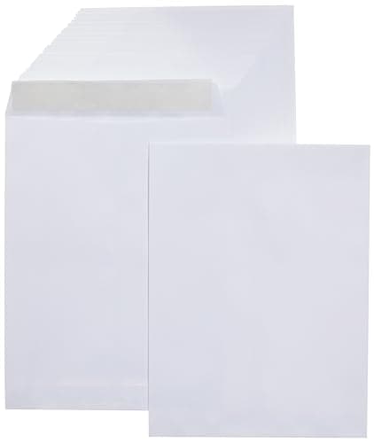Amazon Basics Catalog Mailing Envelopes, Peel and Seal, 9x12 Inch, White, 250-Pack - Image 1