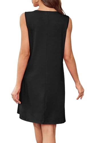 BKRIVE Beach Vacation Clothes for Women Sleeveless 2025 Symmer Dresses Sundress Spring Short Dress Black XL - Image 5