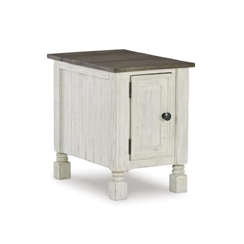 Signature Design by Ashley Havalance French Country Chair Side End Table, White & Gray - Image 1