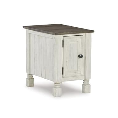 Signature Design by Ashley Havalance French Country Chair Side End Table, White & Gray - Image 1