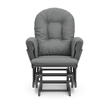 Storkcraft Premium Hoop Glider & Ottoman (Gray/Gray) — GREENGUARD Gold Certified Nursery Glider, Solid Wood Craftsmanship, Smooth-Gliding Nursery Chair and Ottoman, Award-Winning - Image 15