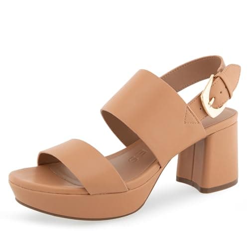 Aerosoles Women's CAMILIA Heeled Sandal, Natural, 7 Wide - Image 1