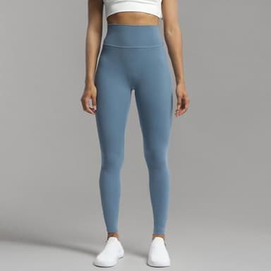 Aoxjox High Waisted Workout Leggings for Women Trinity Yoga Pants 26.5" (Steel Blue, Medium) - Image 7