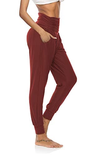 DIBAOLONG Womens Yoga Sweatpants Loose Workout Joggers Pants Comfy Lounge Pants with Pockets Burgundy 2XL - Image 1