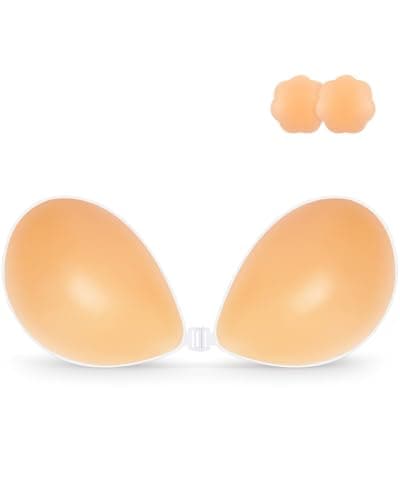 Niidor Sticky Bra for Women Adhesive Backless Strapless Bra Khaki - Image 1