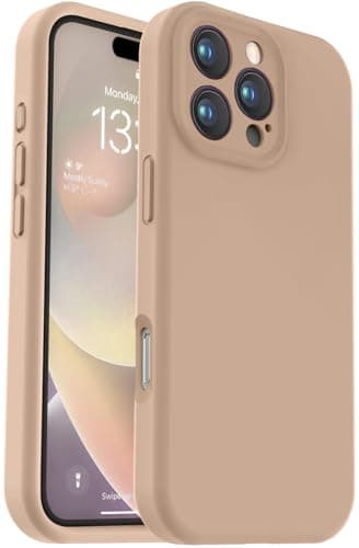 Vooii Compatible with iPhone 16 Pro Max Case, Liquid Silicone Upgrade [Camera Protection] [Soft Anti-Scratch Microfiber Lining] Shockproof Phone Case for iPhone 16 Pro Max 6.9 inch - Light Brown - Image 1
