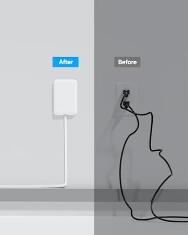 Olcorife Flat Extension Cord with Outlet Cover, Flat Plug Power Strip with 6 Outlets and 3 USB Ports, 2000 Joules Surge Protector, 5 FT Cord Hidden Outlet Extender for Tight Spaces, White - Image 7