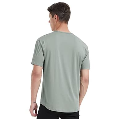 netdraw Men's Ultra-Soft Bamboo Viscose T-Shirt, Curved Hem Lightweight Cooling Cotton Blend Casual Tee, Sage/Olive Green/Smoke Blue, Large - Image 6