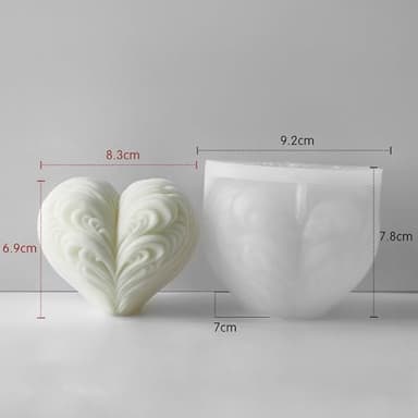Silicone Flower Heart Mold - Rose Silicone Resin Casting Molds for Candle & Resin & Soap Craft Supplies - Image 5
