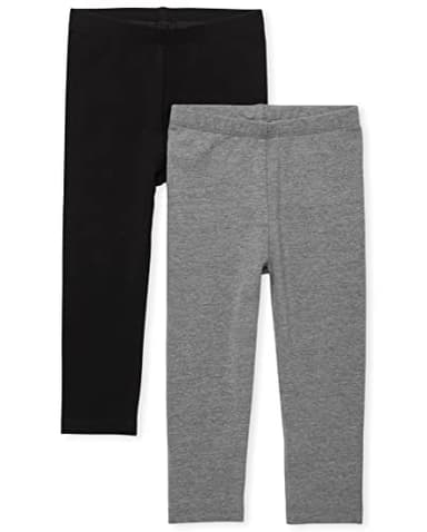 The Children's Place Baby Girls And Toddler Girls Leggings,Black/ Hound Gray Pack,9-12MOS