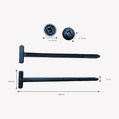 Nylon Universal Cable Tie Buckle – Heavy Duty Self-Locking Zip Ties Holder with Pin & Button Design, Plastic Cable Ties Tool Fasteners Car Body,Zip tie Clips (50pcs Black) - Image 7